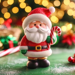 christmas tree gifts santa claus toys decorations background for social media post and banners