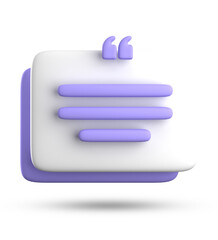 3d rendering of blank speech bubble for testimonial, 3D pastel icon set.