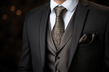 Elegant men formal suit. Generative AI