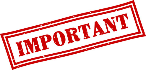 Important square grunge rubber stamp