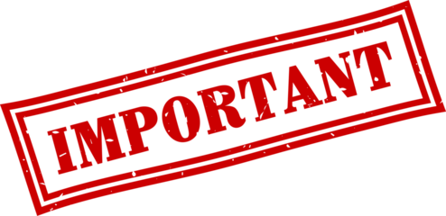 Important square grunge rubber stamp