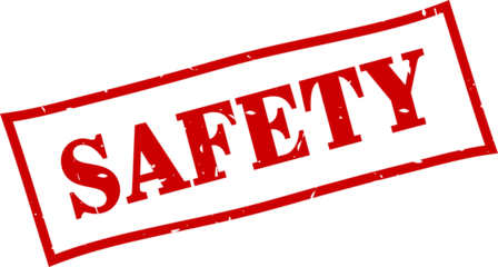 Safety square grunge rubber stamp