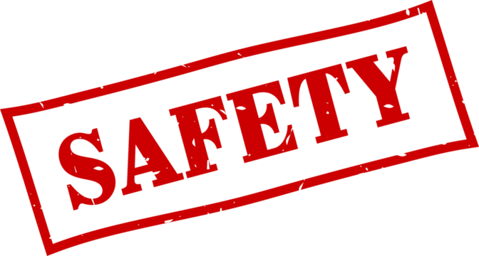 Safety square grunge rubber stamp