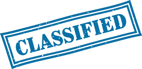 Classified square grunge rubber stamp