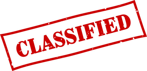 Classified square grunge rubber stamp