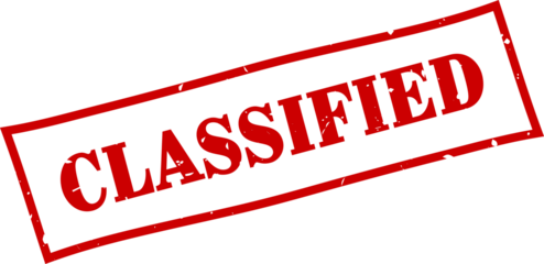 Classified square grunge rubber stamp