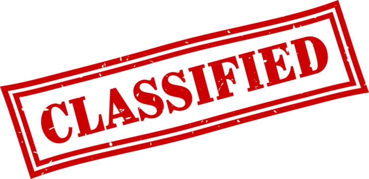 Classified square grunge rubber stamp