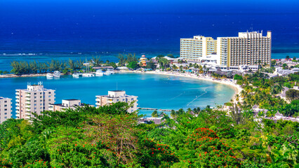 Aerial view of Ocho Rios, Jamaica - obrazy, fototapety, plakaty