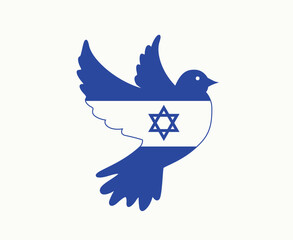 Israel dove of peace Flag Emblem Symbol Abstract National Europe Vector illustration Design