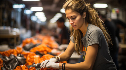 Disaster relief: Volunteers organize and distribute essential supplies to those affected by a natural disaster, providing hope amid adversity