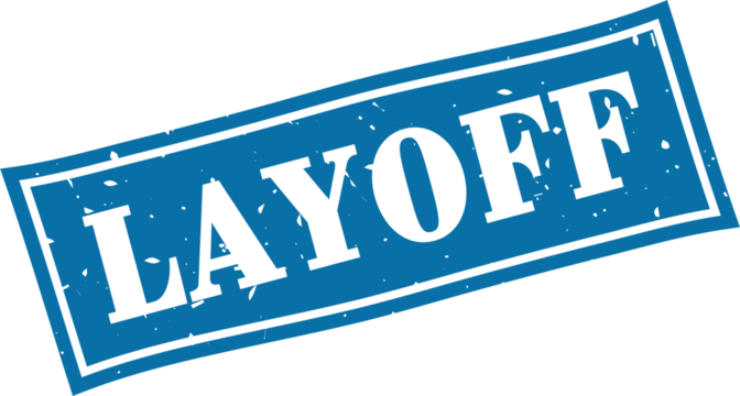 Layoff square grunge rubber stamp