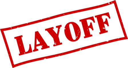 Layoff square grunge rubber stamp