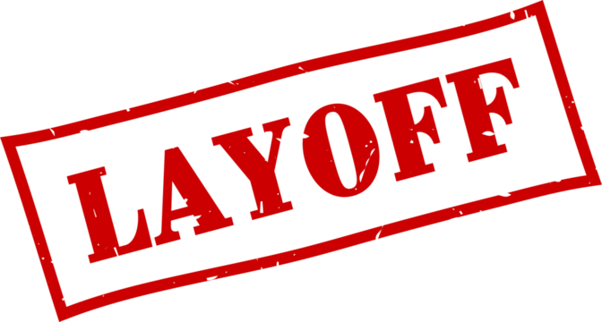 Layoff square grunge rubber stamp