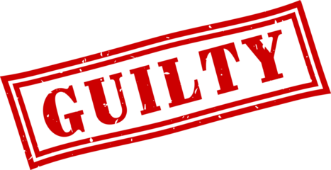 Guilty square grunge rubber stamp