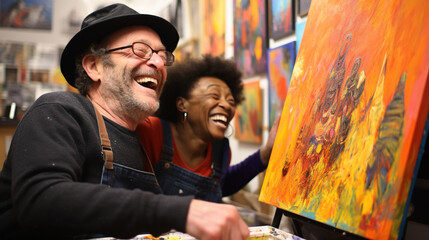 Art for all: Volunteers host an inclusive art class, ensuring that people of all abilities can express themselves through creativity