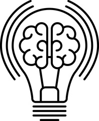 Creative idea icon. Brain in lightbulb. Innovation, education, idea, mind, thinking sign symbol logo. Vector illustration.
