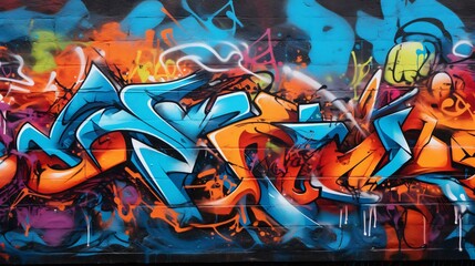 Naklejka premium a wall with graffiti