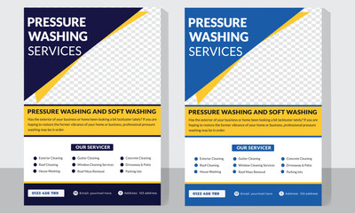 Advertising Pressure Washing and cleaning service banner design,window washing flyer  - obrazy, fototapety, plakaty
