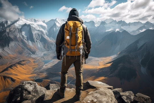 , goal reached, active tourism and mountain travel