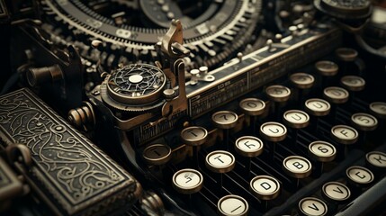 Fototapeta na wymiar a typewriter with a keypad