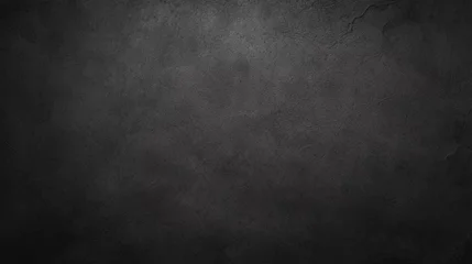 Foto op Plexiglas Fond d'un mur noir, texture ciment, béton. Ambiance sombre. Arrière-plan pour conception et création graphique. © FlyStun