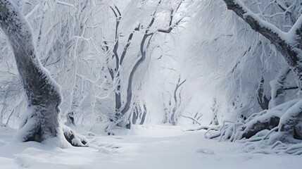 Fototapeta na wymiar a group of trees covered in snow