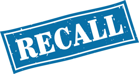  Recall square grunge rubber stamp