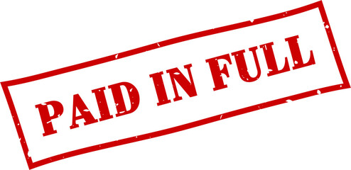 Paid in full square grunge rubber stamp © suci