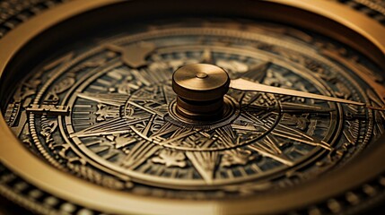 Fototapeta na wymiar a close-up of a compass