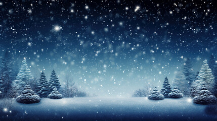Fototapeta na wymiar Starry Winter Night with Background with Copyspace, generative ai