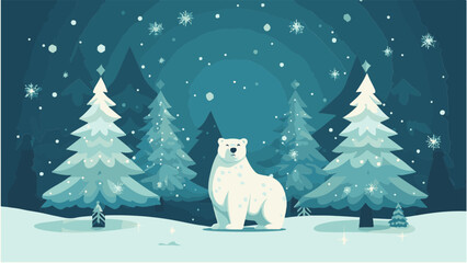 Grand ours polaire dans un paysage enneigé