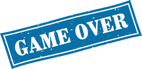 Game over square grunge rubber stamp