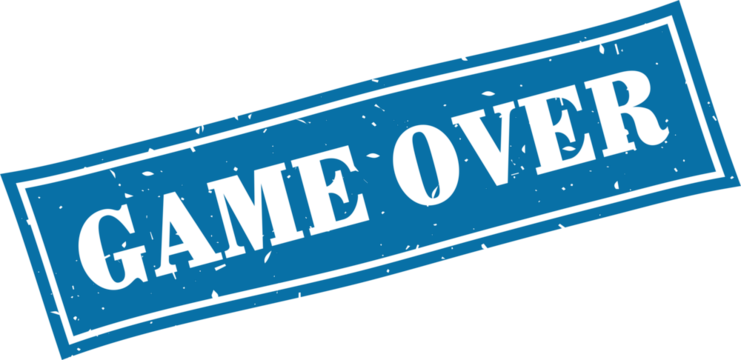 Game over square grunge rubber stamp