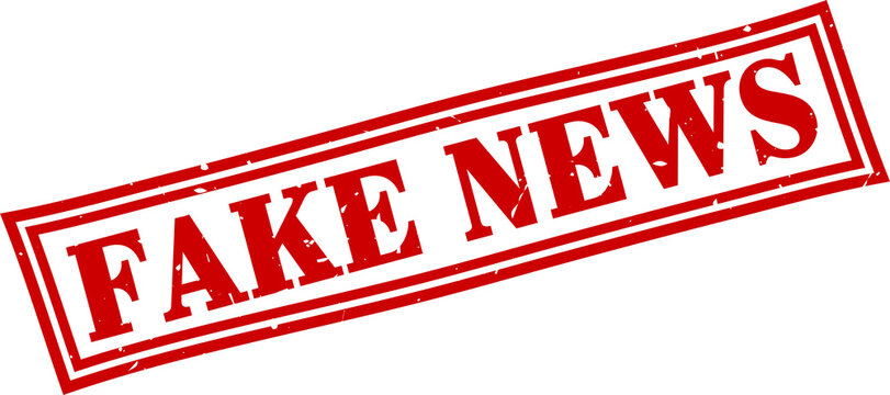 Fake news square grunge rubber stamp