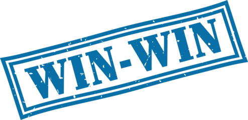 Win-win square grunge rubber stamp