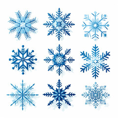 Fototapeta na wymiar set of snowflakes on white