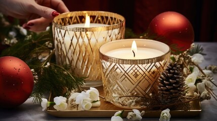 Naklejka premium BEST CHRISTMAS CANDLE NEST Fragrances Holiday Scented