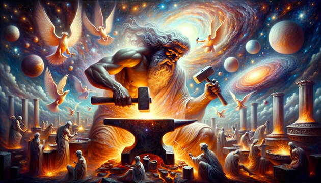 Hephaestus' Hammer: Echoes of the Eternal Anvil: Exploring Greek Gods and Mythology.