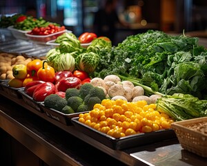 Counter with fresh vegetables