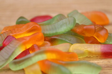 Gelatinous colored sweet worms of large size.