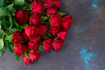 Crimson red rose flowers background, Valentine's Day background