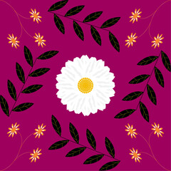 Floral Seamless pattern ornamental decorative repetitive vector pattern design daisy flower leaves plants fabric textile texture