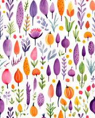 Vegetables watercolor hand drawn seamless pattern 