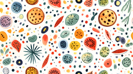 Vegetables watercolor hand drawn seamless pattern 