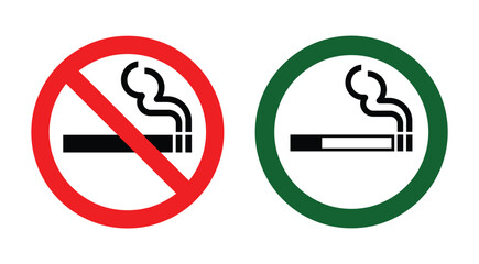 smoking zone and no smoking sign