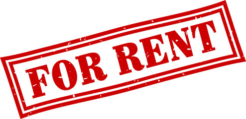 For rent square grunge rubber stamp