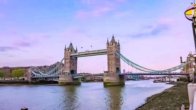 Detail of Tower Bridge of London. It is combined bascule and suspension bridge in London, built between 1886 and 1894. It crosses the River Thames close to the Tower of London