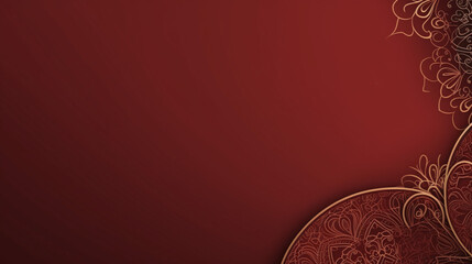 Luxury red background with mandala and space for text.