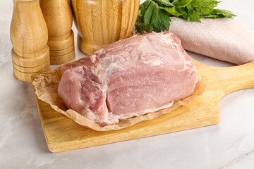 Raw uncooked pork meat loin
