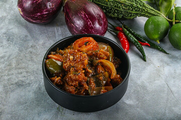 Asian cuisine - prawn in chili sauce